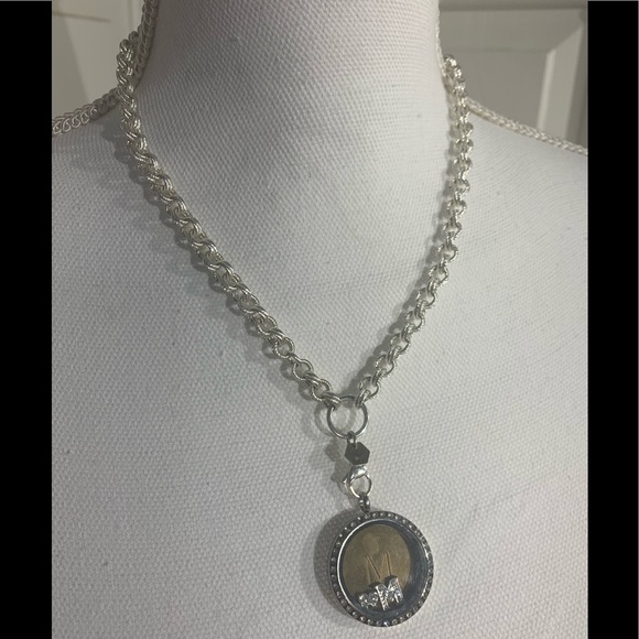 💎 Origami Owl Double Link Chain w/Locket Silver - Picture 3 of 8
